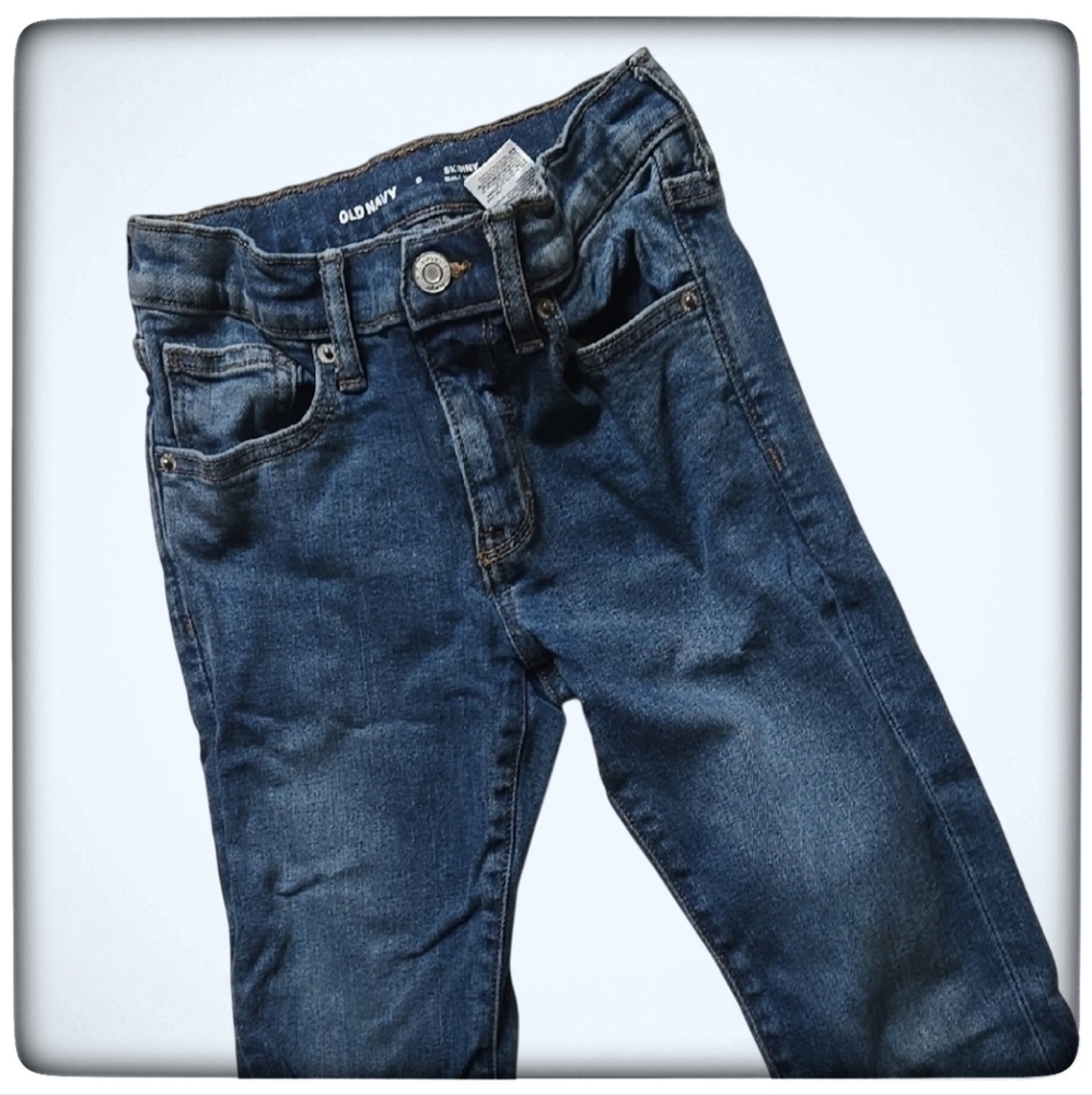 The Children's Place Blue Wash Adjustable Waiste Skinny Denim Jeans-Size 8